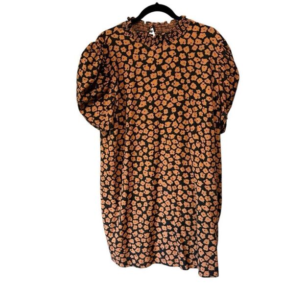 Target Who What Wear Puff Sleeve Floral Print Linen Mini Dress - Picture 3 of 7